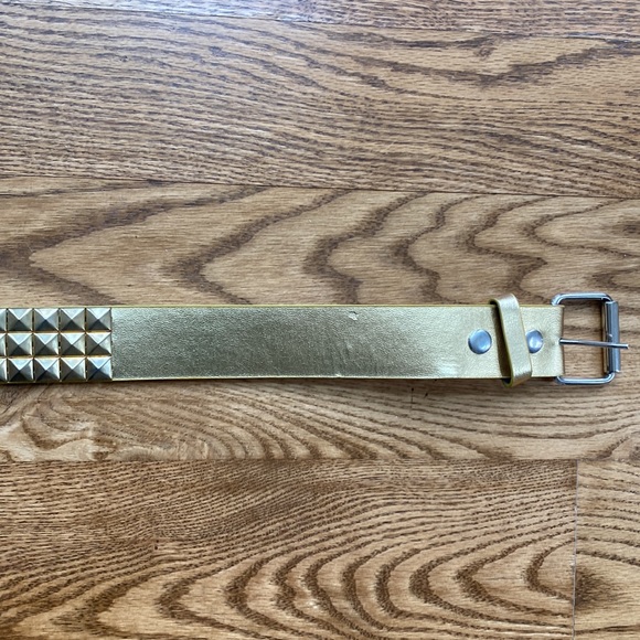 Vintage MK leather gold studded belt Y2K 80's punk riveted large Michael Kors - Picture 8 of 13